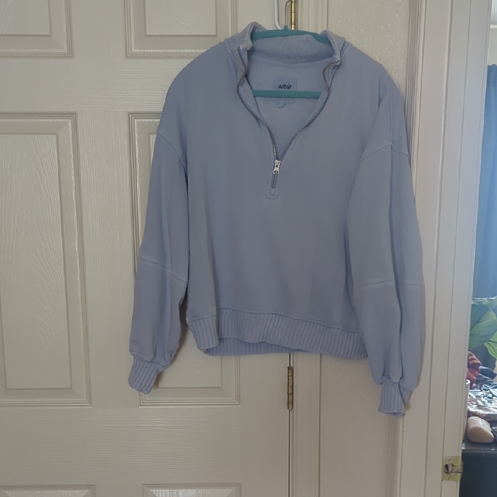 Aerie Soft Blue Quarter-Zip Sweatshirt